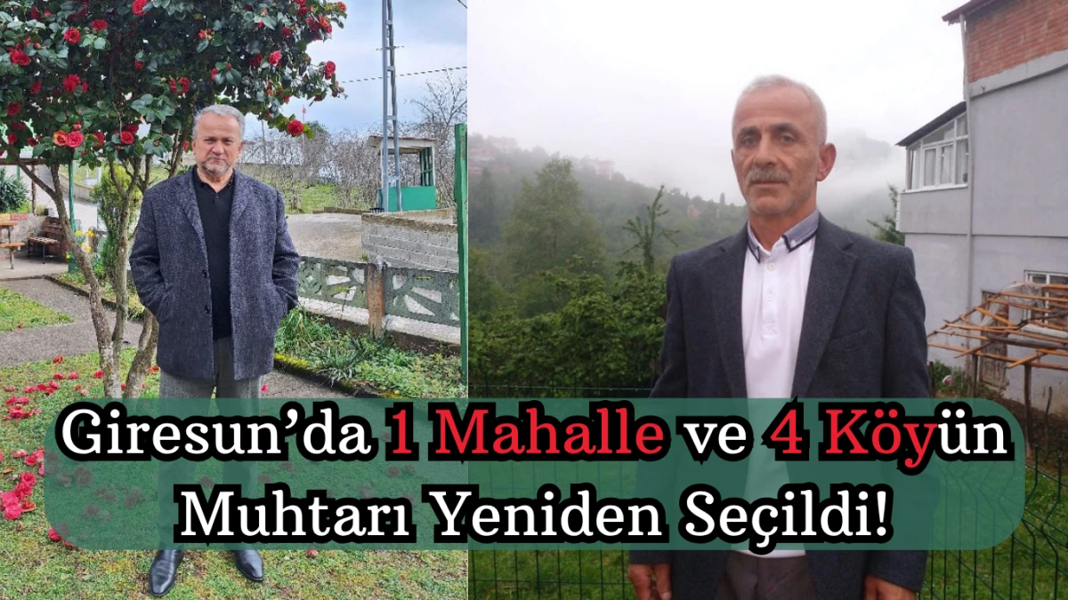 Giresun’da 1 Mahalle ve 4 Köyün Muhtarı Yeniden Seçildi!